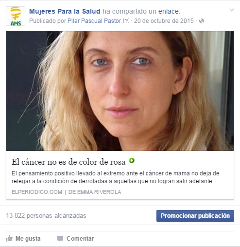 Cáncer no es de color rosa